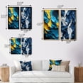 thumbnail image 4 of Designart "Intense Love Slavic Abstract in Yellow and Blue" Abstract Painting Wall Art Set Of 2 - Modern Blue Canvas Set For Living Room Decor, 4 of 6