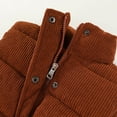 thumbnail image 6 of Kids Toddler Boys Girls Corduroy Puffer Vest Coat Solid Color Sleeveless Outwear Winter Neutral Warm Clothes, 6 of 9