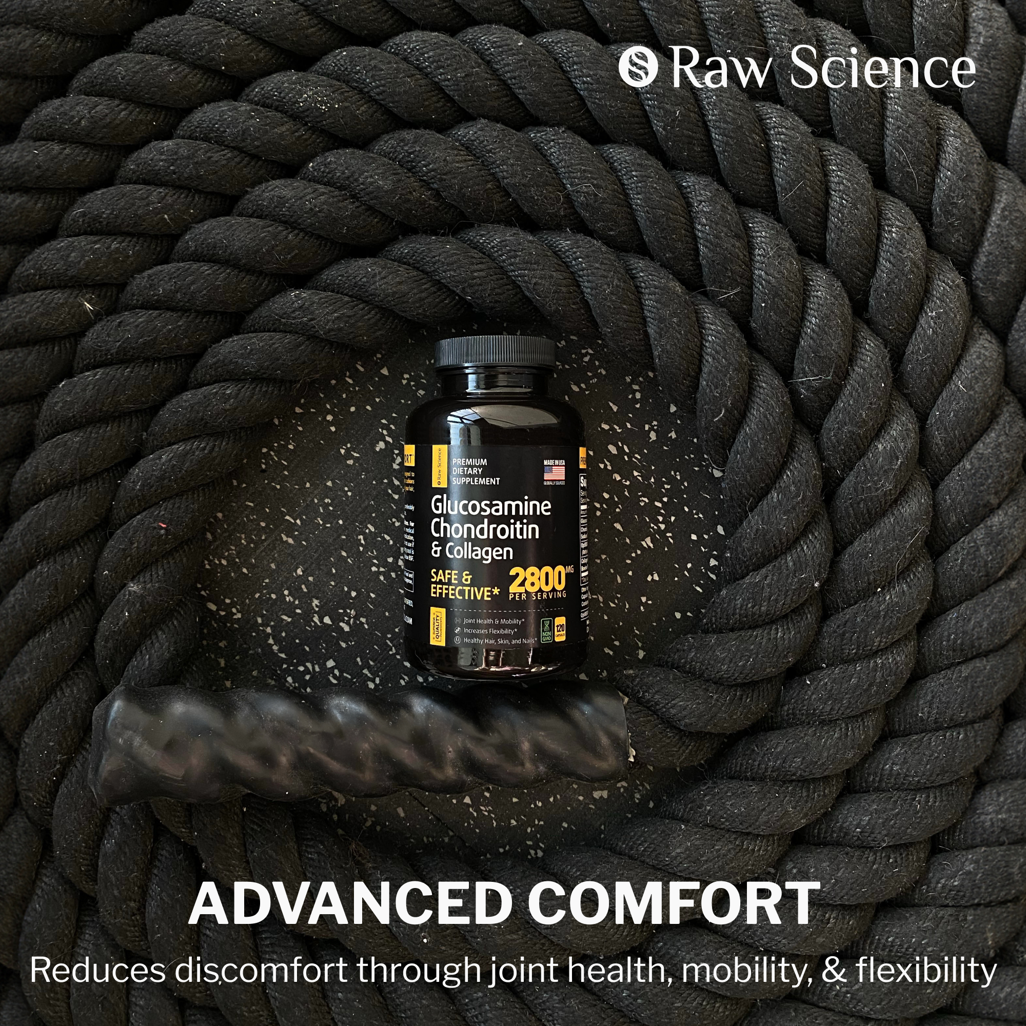 Raw Science | Glucosamine Chondroitin MSM Triple Strength | Joint Health Supplement | Cruelty Free | 120 Capsules