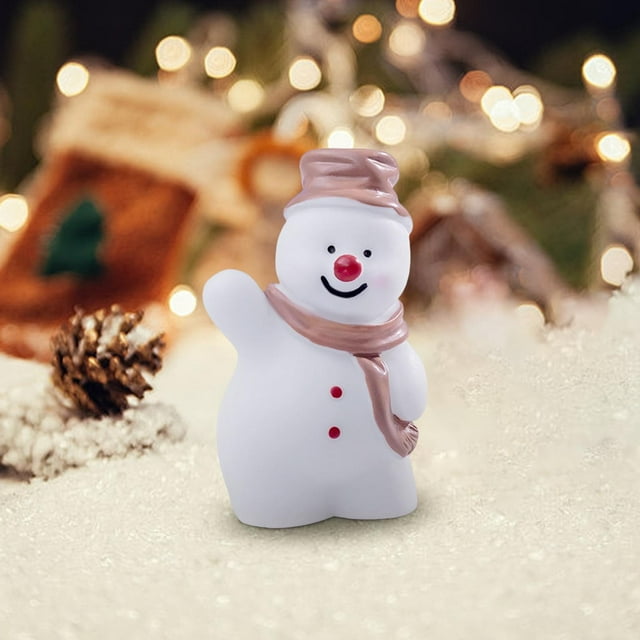 Lindo Muñeco de Nieve Navideño, Árbol de Navidad, Paisaje Nevado, Accesorios de Decoración, Adornos Pequeños En Miniatura