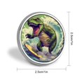 thumbnail image 2 of Surfing Dinosaurs Aluminium Alloy Round Badge Brooch Pins for Men Funny Brooches Elegant Pin for Women Fashion Button Badges Brooch for Hats Jackets Shirts, 2 of 8