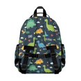 thumbnail image 3 of Dinosaur Pattern with Text Elements Cute School Backpack Bag for School with Padded Back and Adjustable Shoulder Straps 15.25"x11.5"x5.25", 3 of 5
