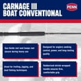thumbnail image 2 of Penn Carnage III Boat Conventional Casting Fishing Rod, 6’6", Loads 50 – 100 Lbs, Black, 2 of 9