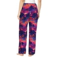 thumbnail image 3 of Xecao Retro Palms Women's Straight Lounge Pajama Pants: The Epitome of Relaxed Sleepwear, 3 of 9