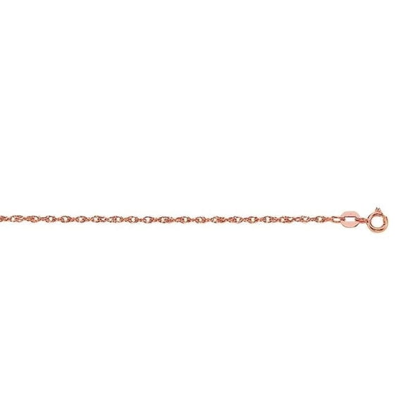 Royal Chain ZPRC6-18 18 in. 10K Rose Gold Polished Carded Rope Chain with Spring Ring Clasp