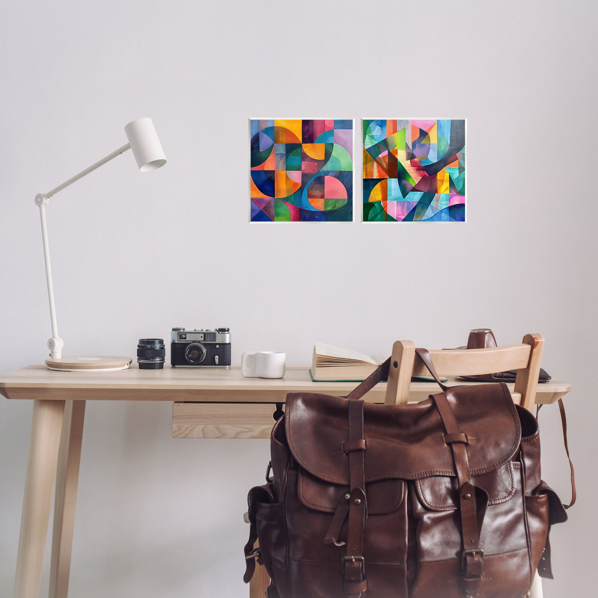 Stupell Industries Eye Catching Abstract Shapes Abstract Painting Unframed Art Print Wall Art, 12 x 12, Set of 2