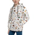thumbnail image 2 of Pofeuu Outdoor Living Print Kids Pullover Hoodies Warm Thick Hooded Sweatshirt with Packet for Boys Girls-Small, 2 of 6