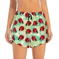 thumbnail image 2 of Xecao Red Ladybugs And Leaf for Double-layer Running Short for Women, Perfect for Gym, Tennis, and More, Featuring a Convenient Pocket-X-Large, 2 of 7