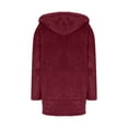 thumbnail image 4 of Fnooota Womens Fleece Jackets, Loose Fit Hooded Mid-length Warm Winter Coats for Women Wine Size XL, 4 of 7
