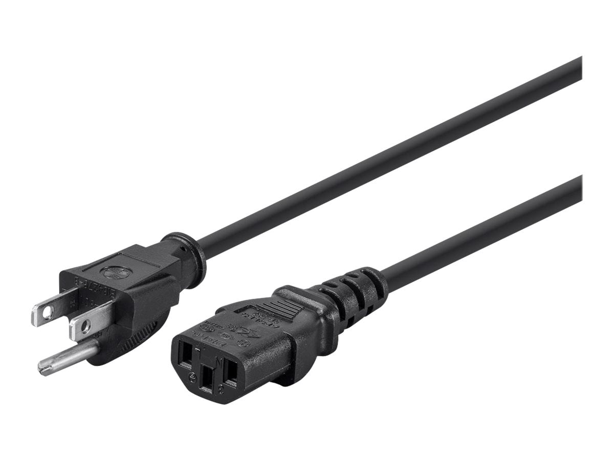 6ft Black 16 AWG C2G 25545 Standard Power Cable 5-15P to C13 