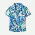 thumbnail image 5 of Xudanell Boys Button Down Shirt Holiday Beach Floral Tops Button up Holiday Shirts for Teens Light Blue 18-24 Months, 5 of 5