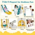 thumbnail image 6 of Costway 7-in-1 Toddler Slide & Swing Set Indoor Playground for Kids Age 1-3 Years Old Yellow+Green, 6 of 10