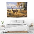 thumbnail image 3 of ONETECH  Deer Tapestry Fall Tapestry Wall Hanging Cute Wild Animal Elk in Jungle Tapestry Wall Decor Forest Sunset Natural Scenery Tapestries for Living Room Bedroom Teen Dorm Party,, 3 of 7