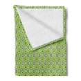 thumbnail image 2 of Ikat Soft Flannel Fleece Throw Blanket, Old Fashioned Gypsy Indonesian Pattern with Abstract Floral Motifs, Cozy Plush for Indoor and Outdoor Use, 70" x 90", Apple Green Black, by Ambesonne, 2 of 5