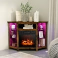 thumbnail image 4 of Costway Fireplace TV Stand w/ Led Lights & 18" Electric Fireplace for Tvs up to 50", 4 of 10