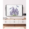thumbnail image 3 of Outdoor TV Cover 52 to 55 Inch Weatherproof, Lavender Flower Dragonfly Waterproof TV Screen Protector for Outside Decor with Zipper and Pocket 52"L x 30"H , Purple Summer Floral, 3 of 7