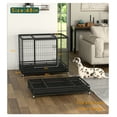 thumbnail image 4 of Homy Grigio 48-inch Heavy Duty Indestructible Dog Crate, Escape Proof Dog Cage Kennel with Lockable Wheels,High Anxiety Double Door Dog Crate,Extra Large Crate Indoor for Large Dog, 4 of 12