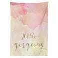 thumbnail image 3 of Ambesonne Hello Gorgeous Tablecloth Rectangular Table Cover, Pink Watercolor, 52"x70", Multicolor, 3 of 4