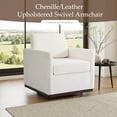thumbnail image 4 of DREAMSIDEA Swivel Accent Chair for Living Room, Comfortable Swivel Barrel Chair for Bedroom,Chenille Fabric in Beige, 4 of 6
