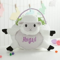 Personalized Wicker Kids Easter Basket – White Lamb