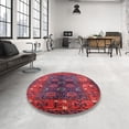 thumbnail image 3 of Ahgly Company Indoor Square Mid-Century Modern Red Oriental Area Rugs, 5' Square, 3 of 6