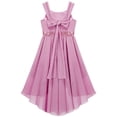 thumbnail image 4 of Eandarui Girls High Low Dress Sequined Junior Bridesmaid Dresses Pageant Ball Gowns Pleated Chiffon Pink 4, 4 of 7