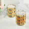 thumbnail image 2 of Yayeee 4 Pack Qtip Holder Bathroom Cotton Swab Canister with Lid Clear Dispenser Set, Pineapple Love, 2 of 6