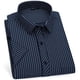 thumbnail image 1 of Blusa y camisa de manga corta con cuello vuelto para hombre, camisa informal de negocios con solapa y bolsillo de manga corta a rayas para hombre, blusa para hombre, 1 of 2