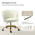 thumbnail image 4 of Makeup Vanity Chair Velvet Upholstered Office Task Desk Chairs Swivel Adjustable White, 4 of 12