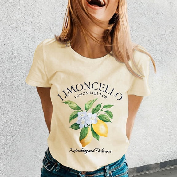 Short Sleeve Shirts for Women Graphic Print Y2K Summer Top 2026 Basic Casual Tees Trending