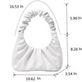 thumbnail image 4 of CYHTWSDJ Bolso de mano con cremallera para mujer, Blanco-M, M, 4 of 5