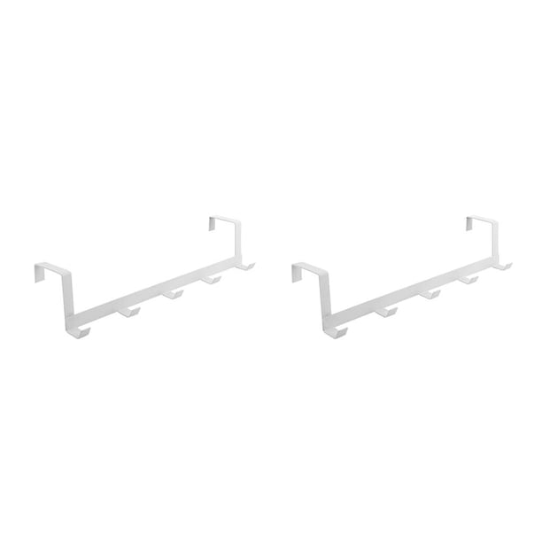 Matsuzay Sobre la puerta, 5 ganchos, organizador de baño para el hogar, estante para ropa, abrigo, sombrero, colgador de toallas, organizadores de blanco 2piezas Matsuzay CBP137029