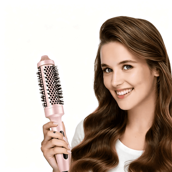Thermal Brush for Blowout – 12.2 Inch Heated Round Brush for Dry Hair Styling, Less Frizz with Negative Ions, Dual Voltage 110-240V for Travel, Dual PTC and Ten Degrees Per Level for Smooth,Curly Hai