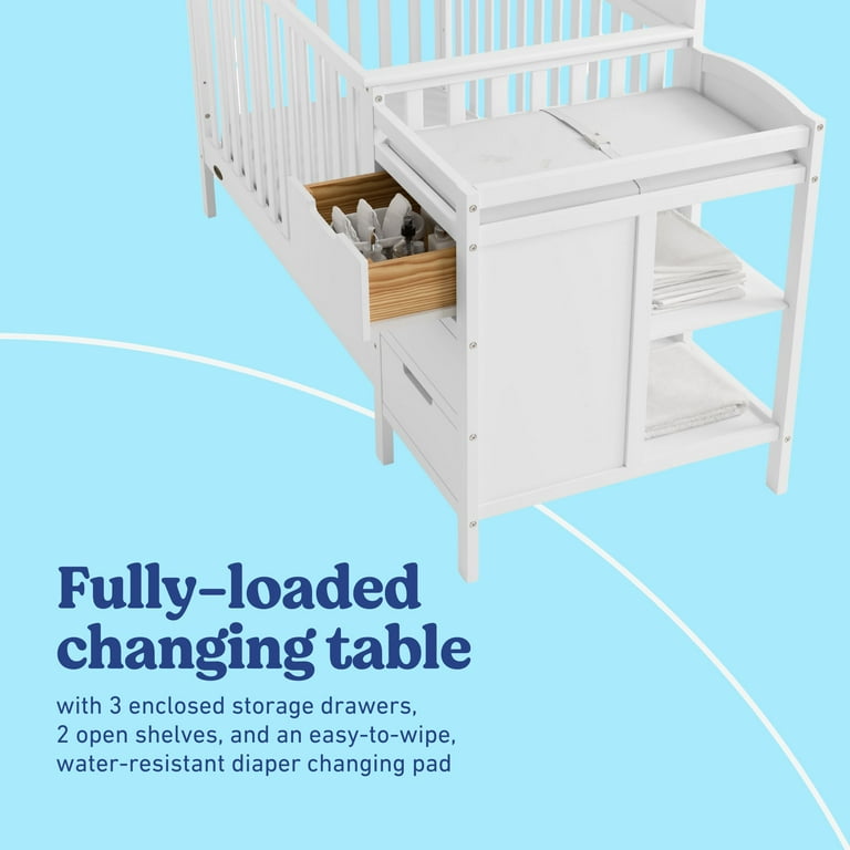 Graco Benton 4-in-1 Convertible Crib with Attached Changer and