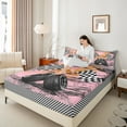 thumbnail image 4 of Castle Fairy Boys Girls Geometric Checkered Flag Full Size Sheets,Racing Car Bed Sheets, 4 of 7