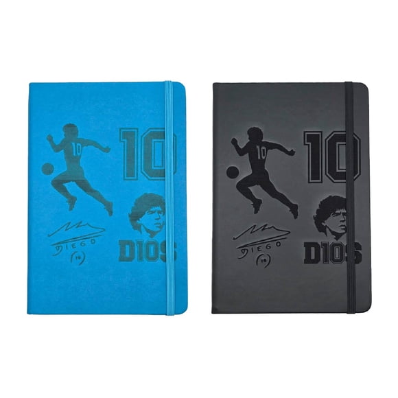 Set De 2 Libretas Maradona Negro Y Azul
