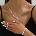 thumbnail image 2 of AEXTO Bride Crystal Necklace Earrings Set Bridal Wedding Jewelry Sets Rhinestone Choker Necklace Costume Jewelry Set for Women and Brides, 2 of 5