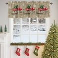 thumbnail image 4 of Valances for Windows Vintage Red Truck Rod Pocket Short Curtain for bathroom living room bedroom Snowflakes on Linen 1 Panel 54x18in, 4 of 7