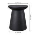 thumbnail image 4 of Hollie 18" Modern Drum Indoor/Outdoor Accent Table Pedestal, Black Frosted, 4 of 8