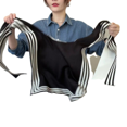 thumbnail image 5 of Camisa exterior de rayas blancas y negras de alta calidad para mujer, cuello falso de punto de primavera y otoño, hombros cálidos para habitación con aire acondicionado, 5 of 5