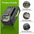 thumbnail image 3 of 2 Pack 24V 6.0Ah Replacement Battery for Green-works 24 Volt Battery Lithium Lawn Mower 29842 29852 29322 LB24A020 Compatible with Green+works 24V Cordless Tools, 3 of 10