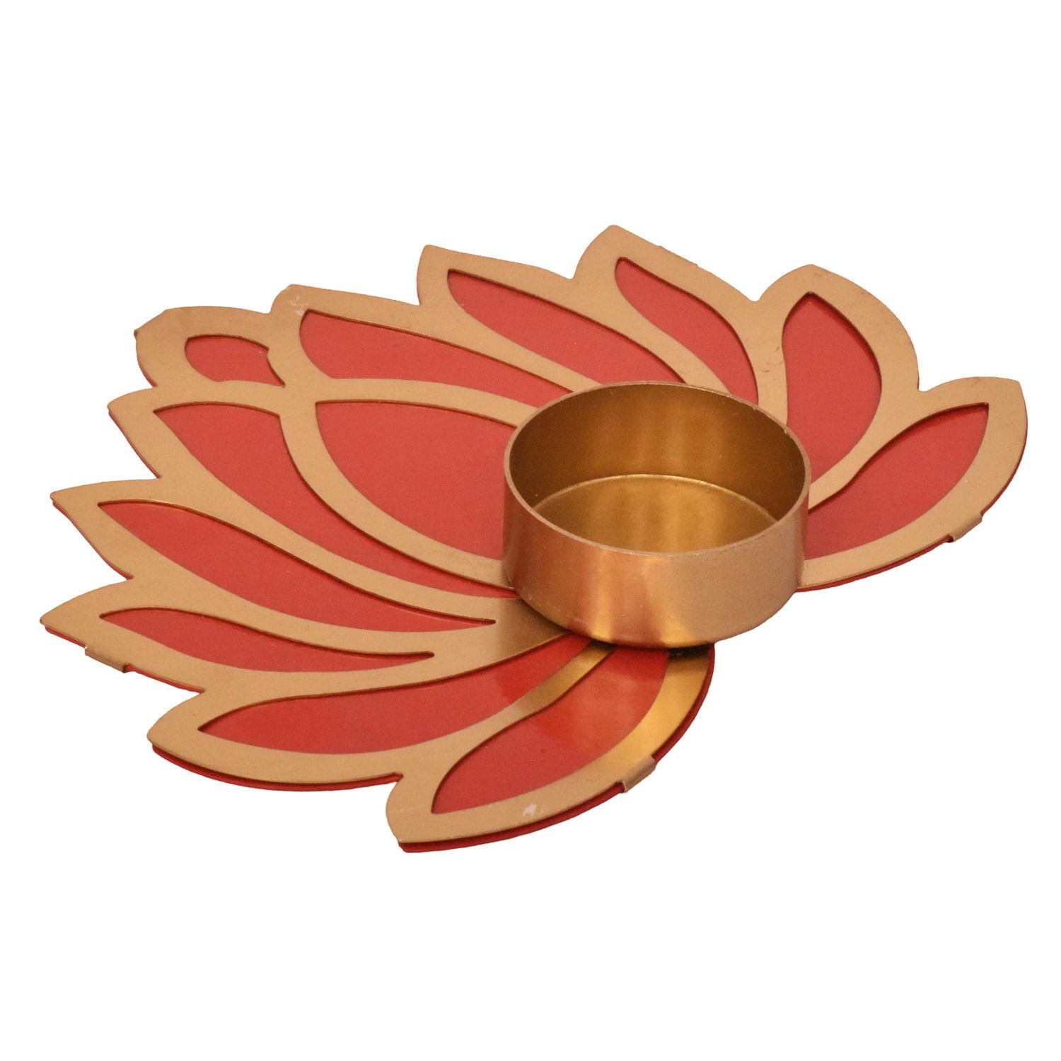 Way To Celebrate Porte-bougie chauffe-plat en forme de lotus pour décoration de Diwali, finition bicolore, 6 pouces