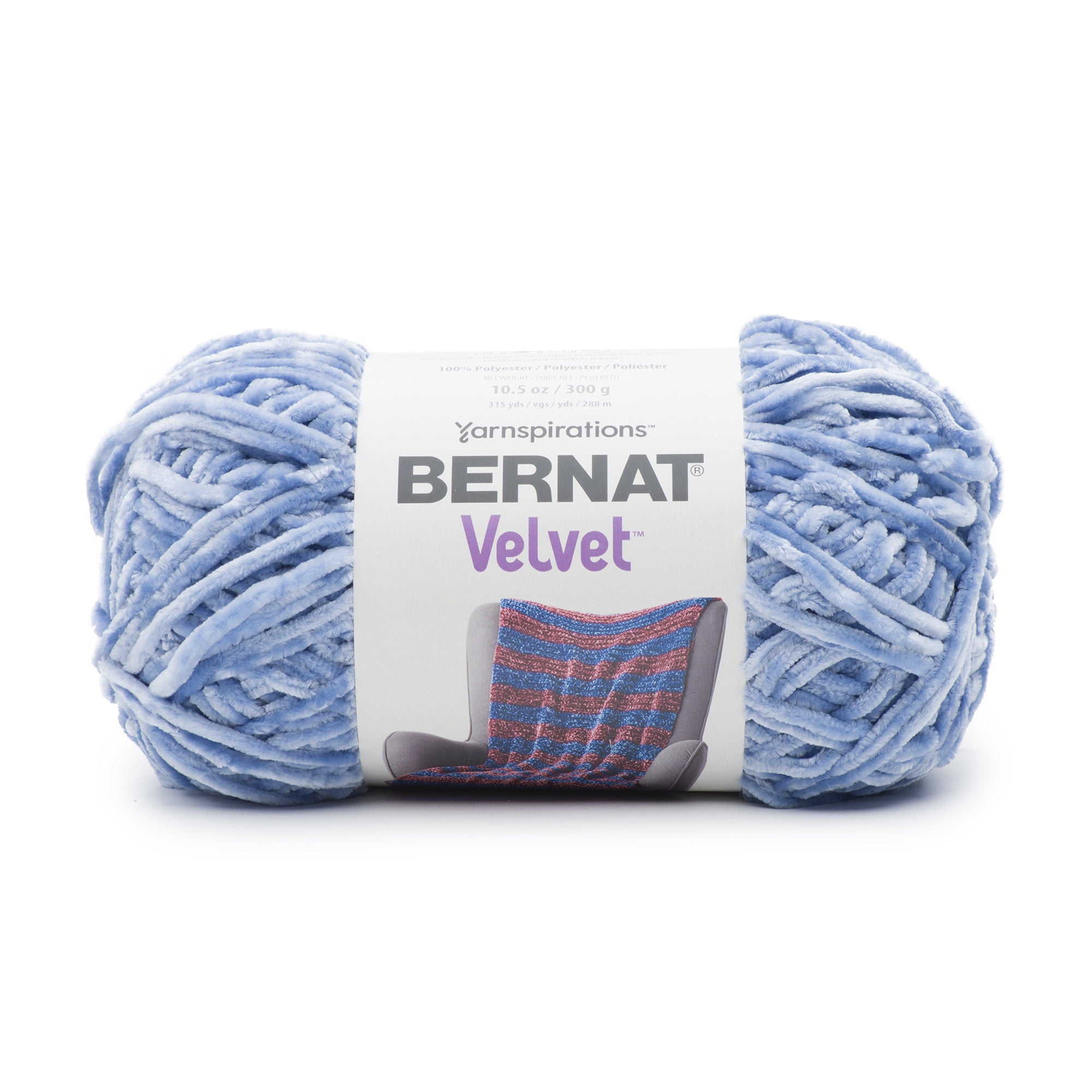 Yarnspirations Bernat Velvet Yarn Chilled Blue 10.5 oz