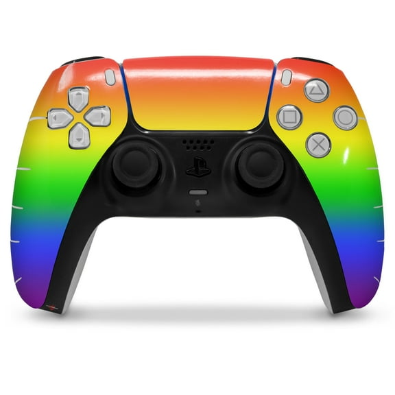 WraptorSkinz Skin Wrap compatible with the Sony PS5 DualSense Controller Smooth Fades Rainbow (CONTROLLER NOT INCLUDED)
