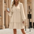 thumbnail image 2 of Sngxgn Women's Beach Dress Casual Vacation Short Summer Dresses(Beige,S), 2 of 9