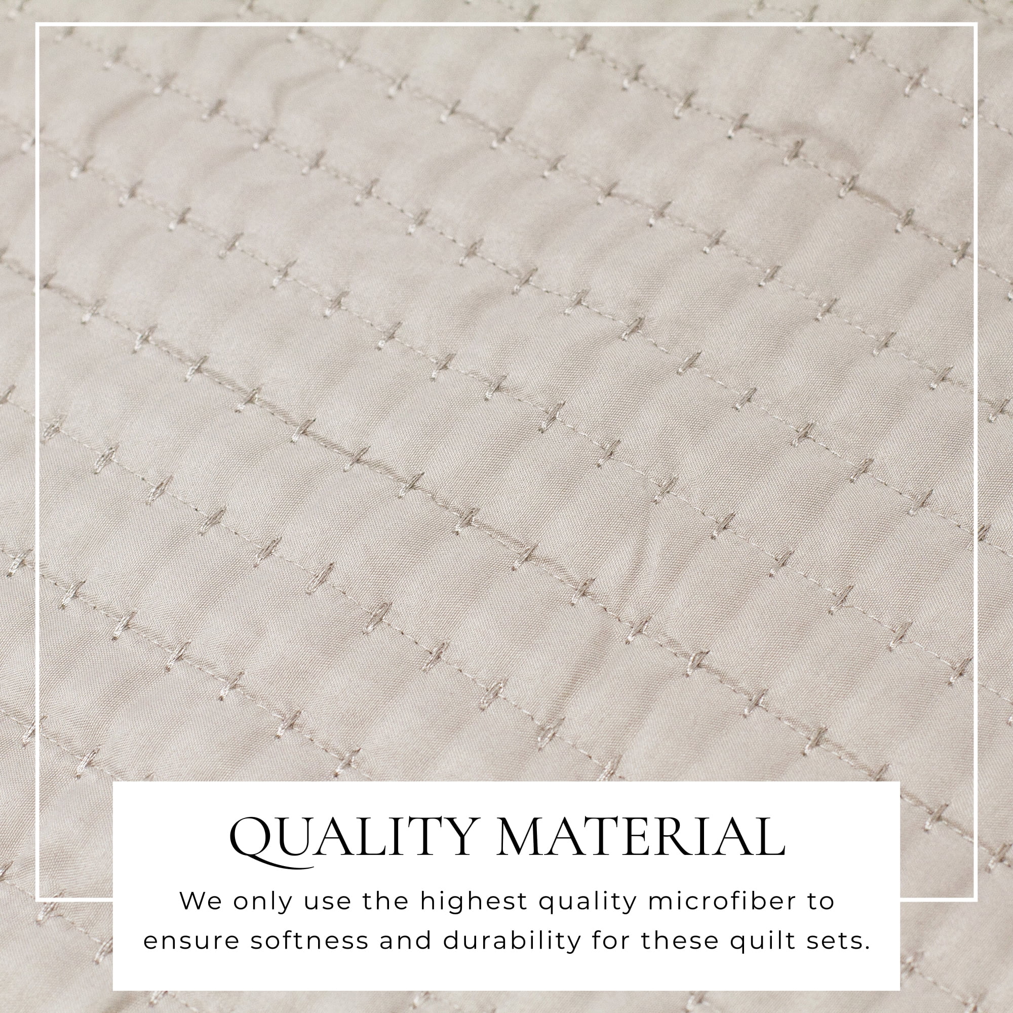 Great Bay Home Detailed Channel Stitch Microfiber All-Season Quilt Set With Shams (King, Light Gray)