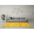 thumbnail image 3 of Ahgly Company Machine Washable Indoor Square Abstract Yellow Modern Area Rugs, 7' Square, 3 of 4