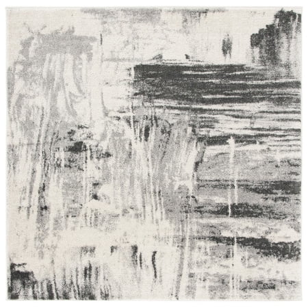 SAFAVIEH Adirondack Matilda Abstract Area Rug, Ivory/Grey, 4' x 4' Square