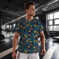 thumbnail image 3 of Wukai Hawaiian Style Print Men's Short-Sleeved Mesh T-Shirt,Quick-Dry Short Sleeve Workout T-Shirt-, 3 of 8