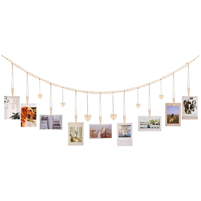 Welcome Home Decorations Hanging Instant Photo Display Decorative Wall Hanging String with Clips Stick and Photo Wall Decor Wall Hanging Pictures Display for Home Dormitory and Cafe Decoration No Pho